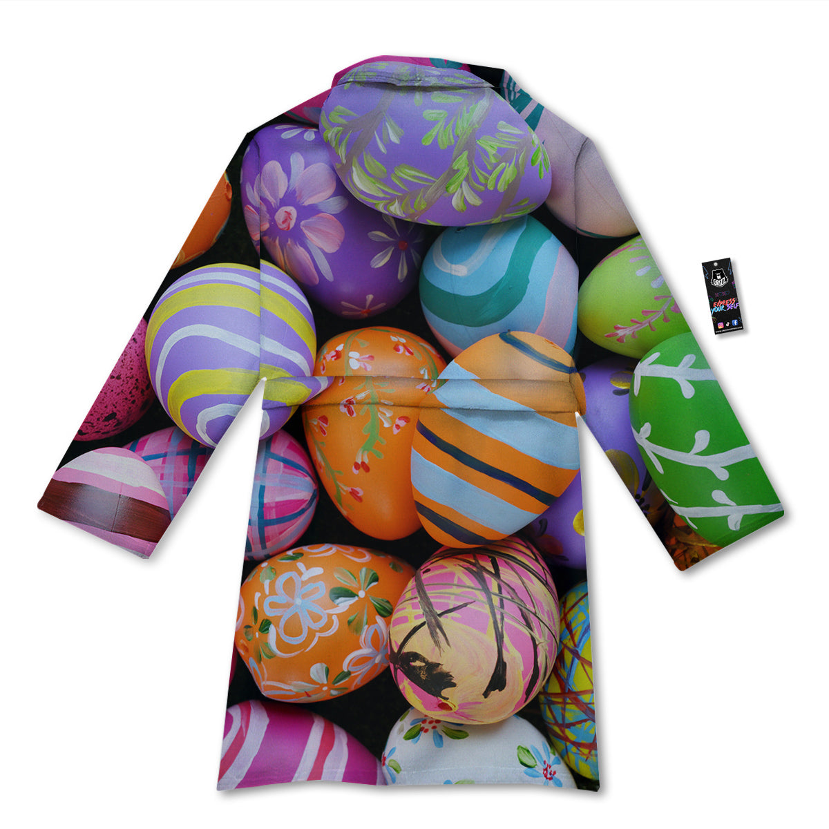 Easter Eggs Colorful Print Bathrobe-grizzshop