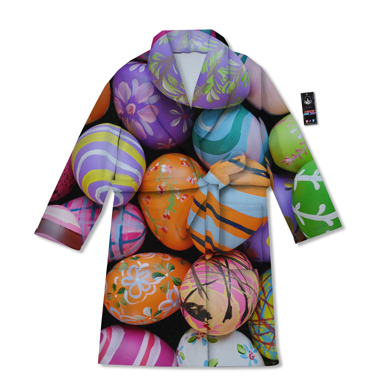 Easter Eggs Colorful Print Bathrobe-grizzshop