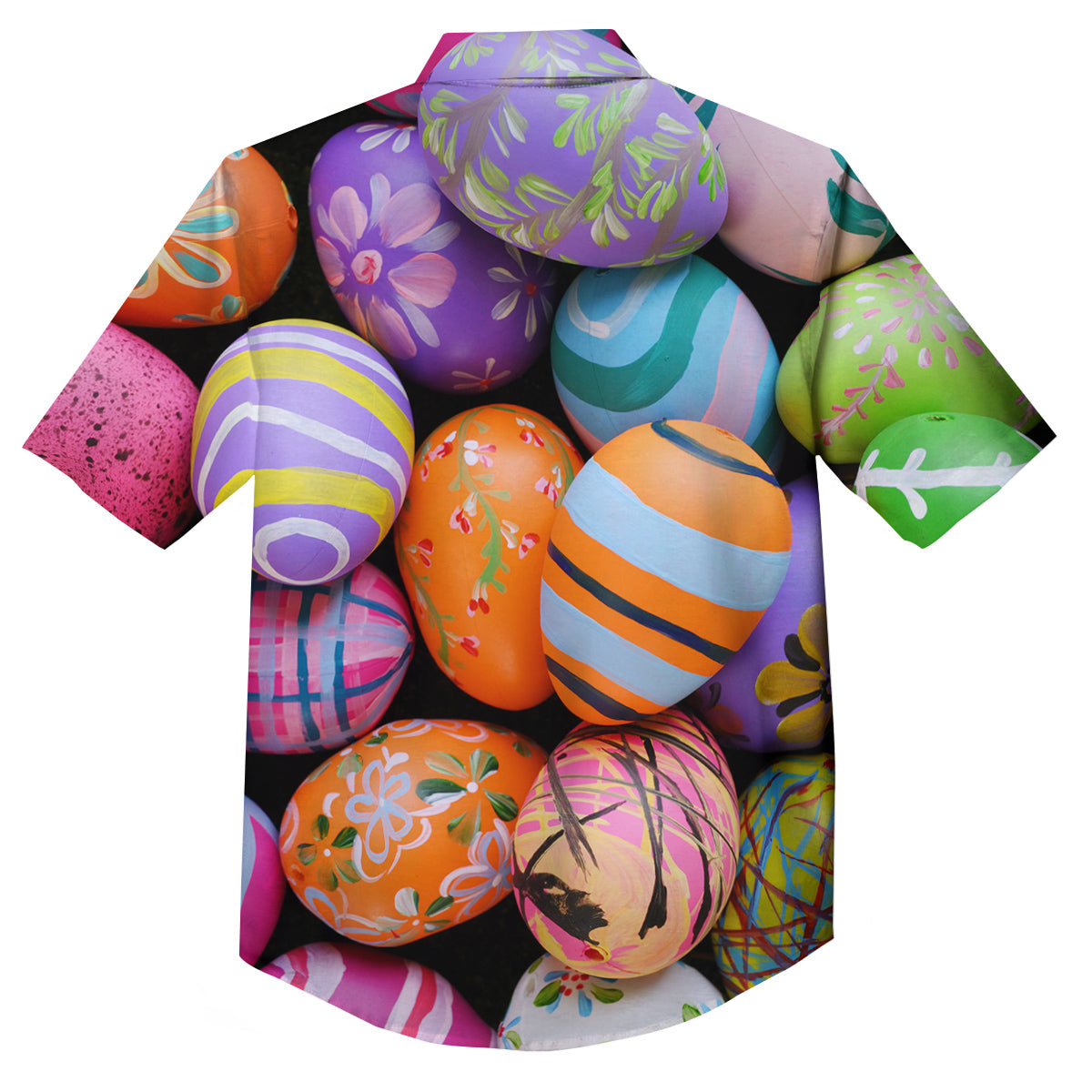 Easter Eggs Colorful Print Button Up Shirt-grizzshop