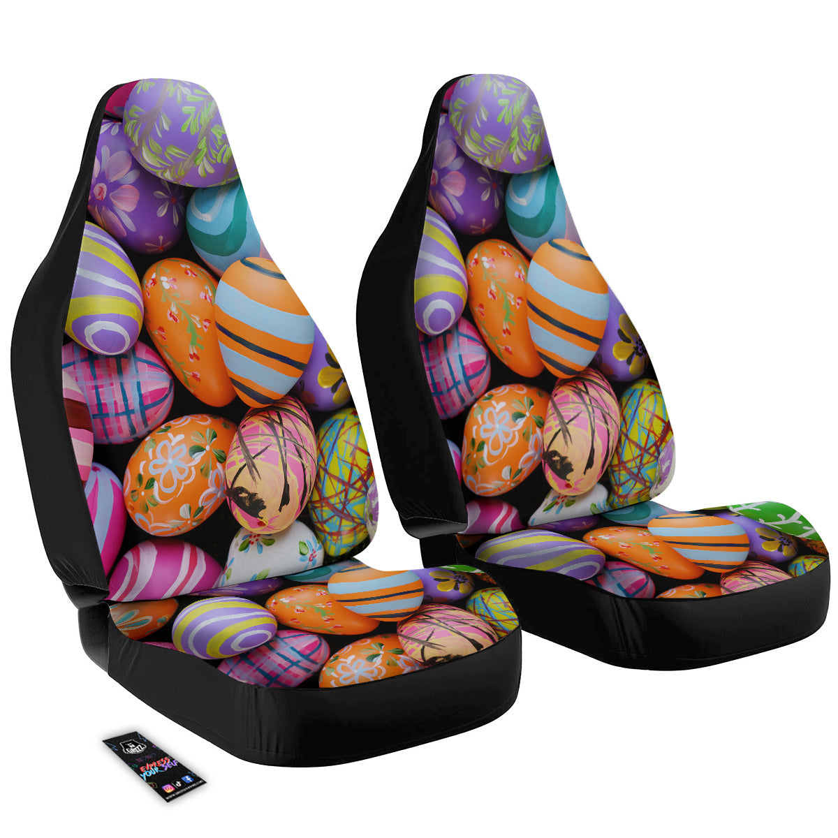 Easter Eggs Colorful Print Car Seat Covers-grizzshop