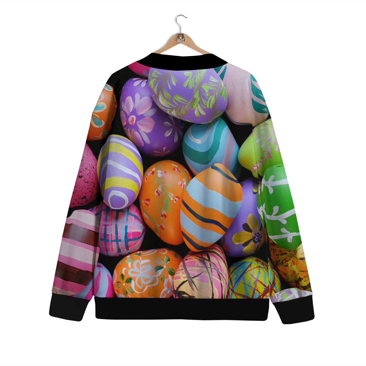 Easter Eggs Colorful Print Cardigan-grizzshop
