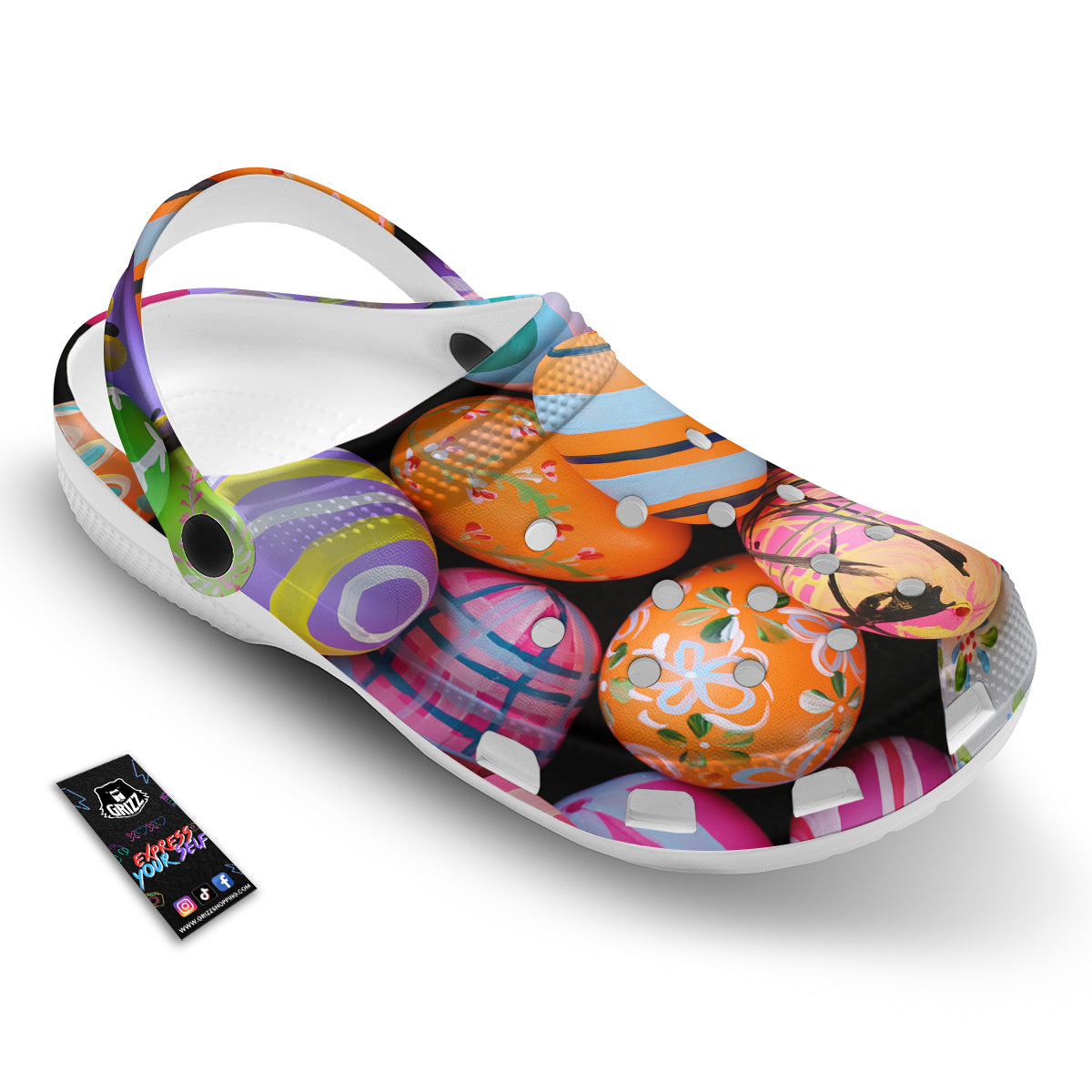 Easter Eggs Colorful Print Clog-grizzshop