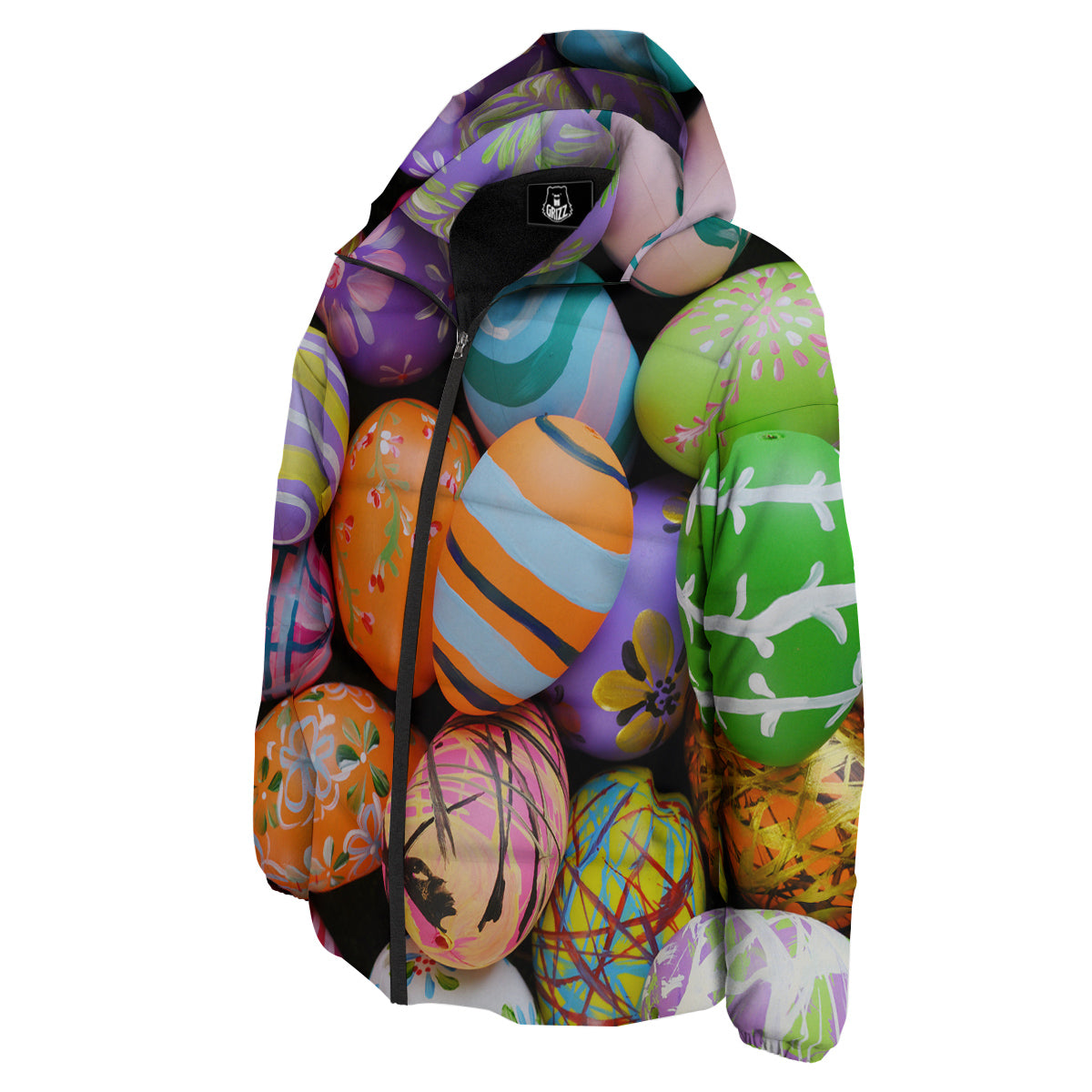 Easter Eggs Colorful Print Down Jacket-grizzshop