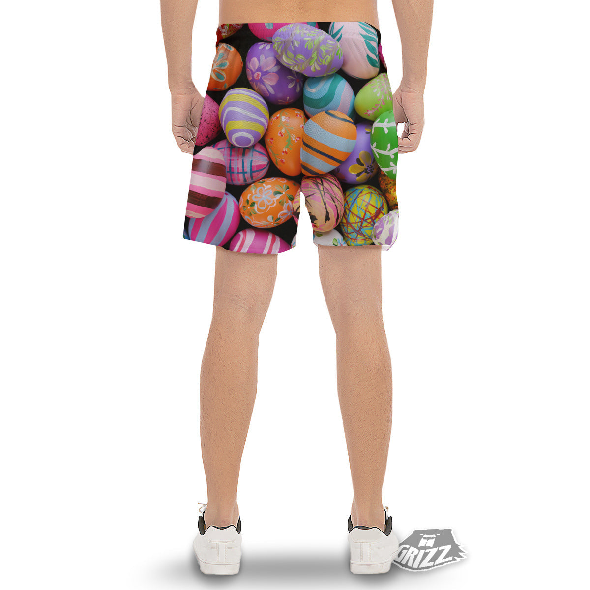 Easter Eggs Colorful Print Men's Gym Shorts-grizzshop