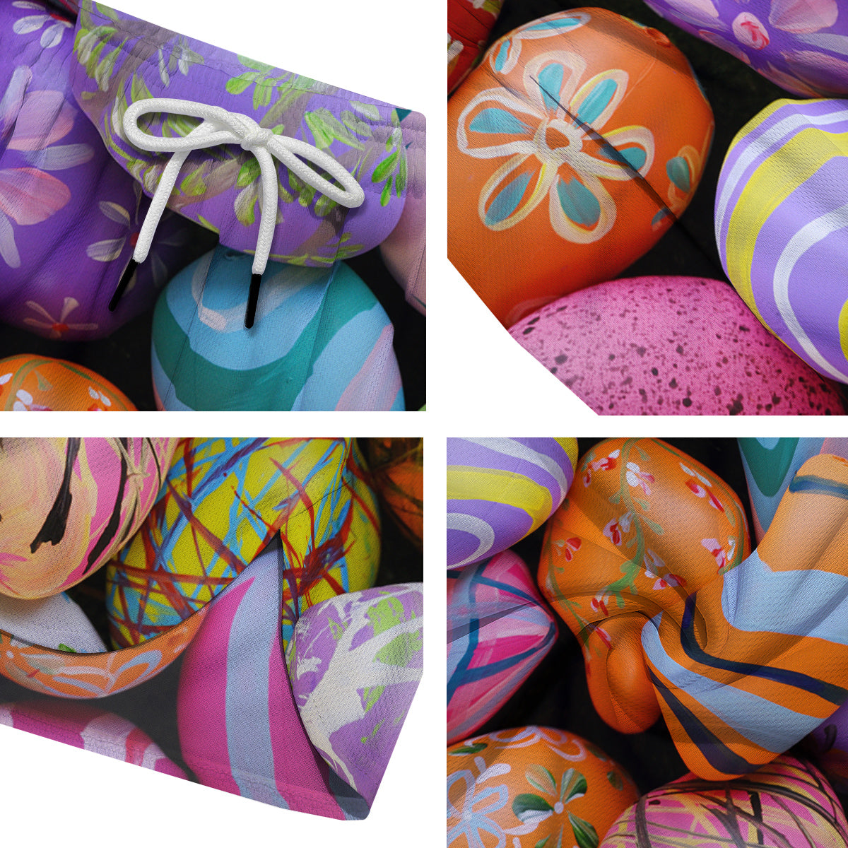 Easter Eggs Colorful Print Men's Running Shorts-grizzshop