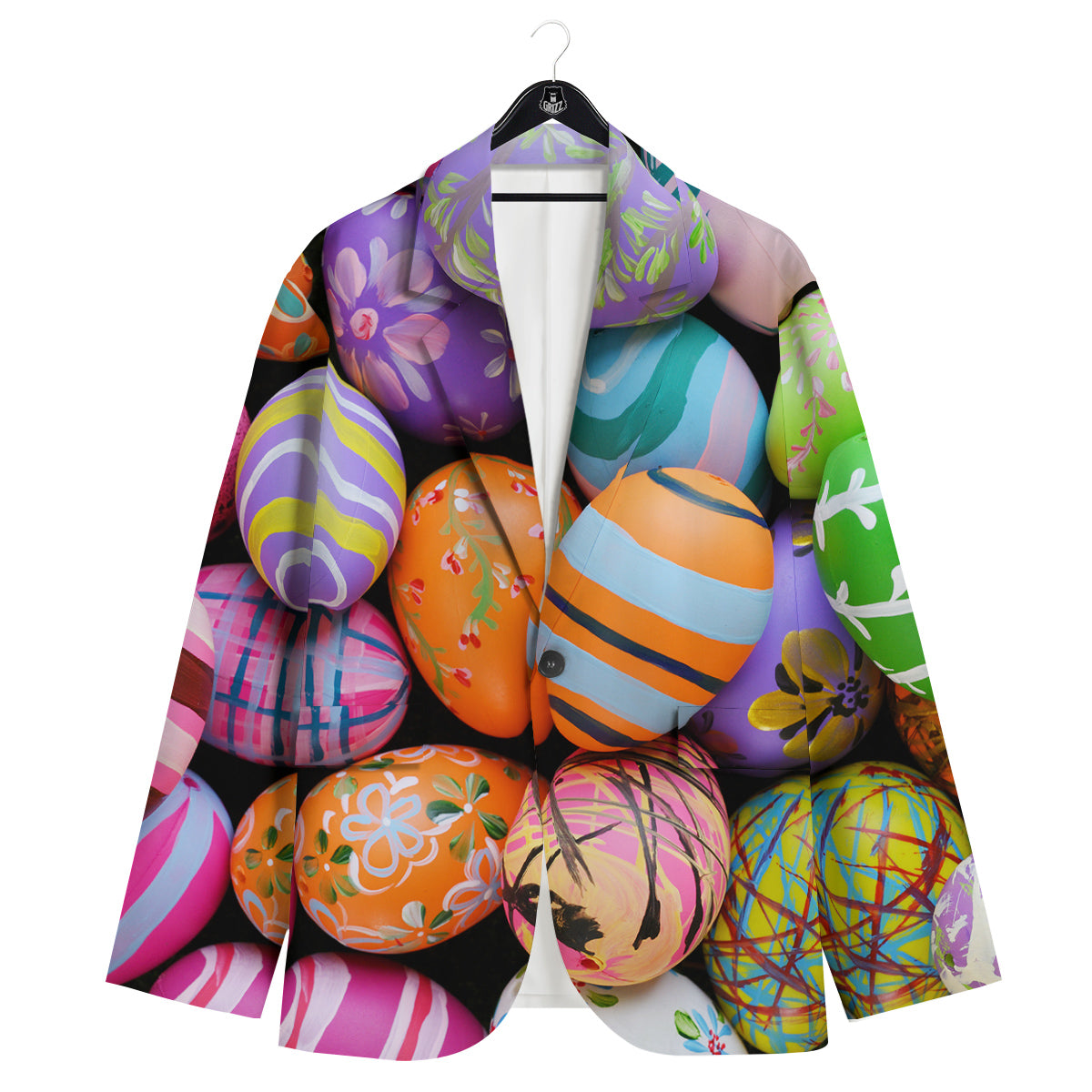 Easter Eggs Colorful Print Men's Sport Coat-grizzshop