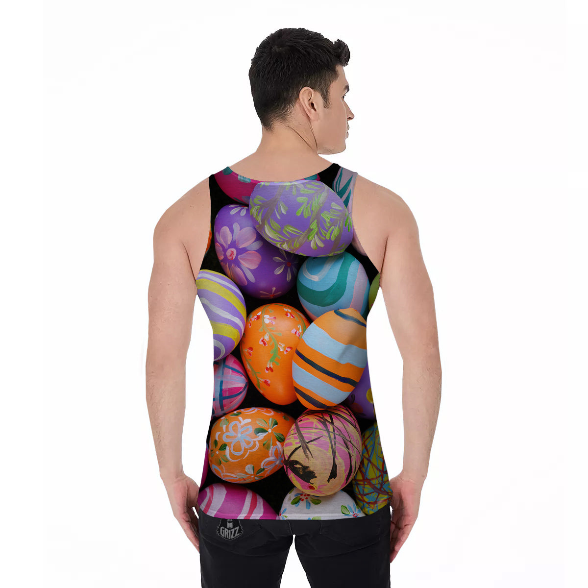 Easter Eggs Colorful Print Men's Tank Top-grizzshop