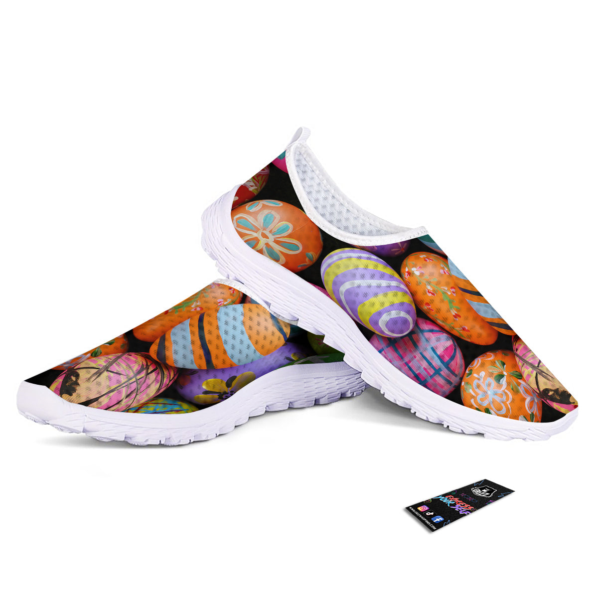 Easter Eggs Colorful Print Nurse Shoes-grizzshop