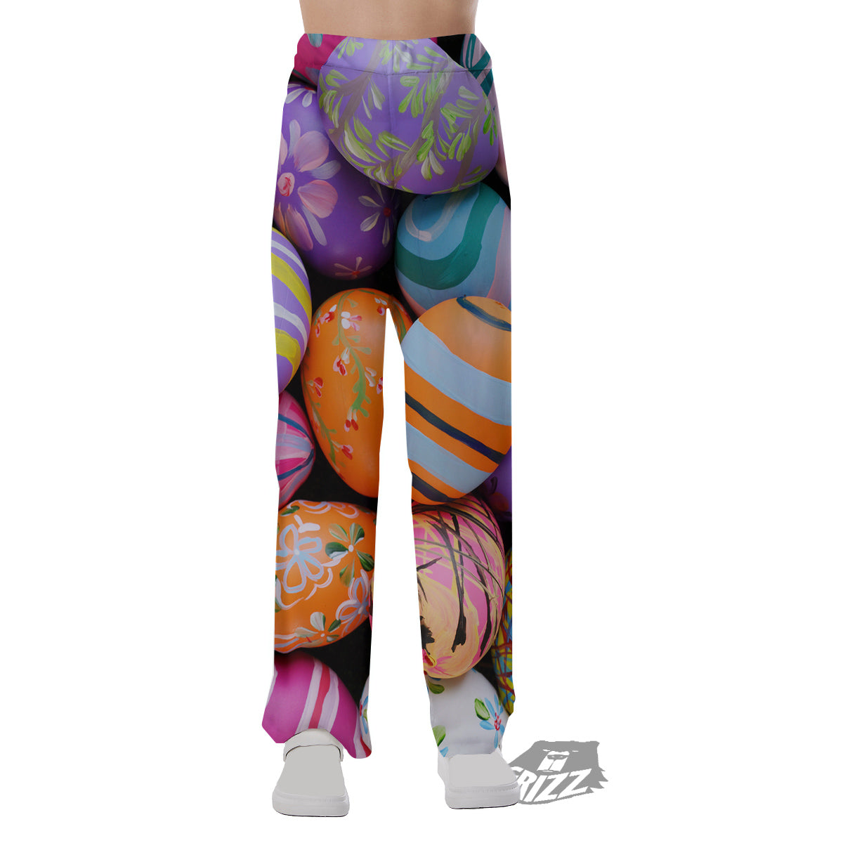 Easter Eggs Colorful Print Pajama Pants-grizzshop