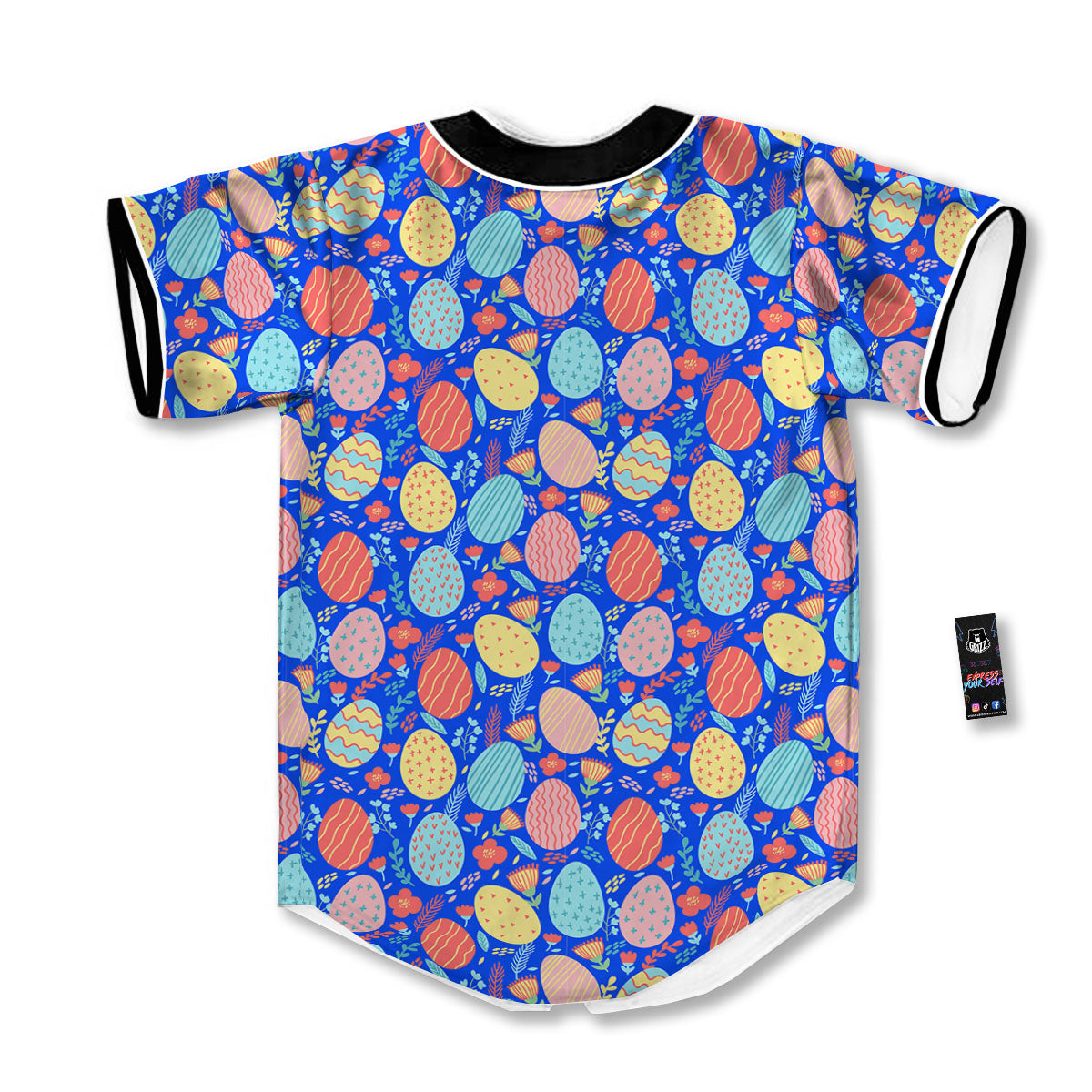 Easter Eggs Colorful Print Pattern Baseball Jersey-grizzshop