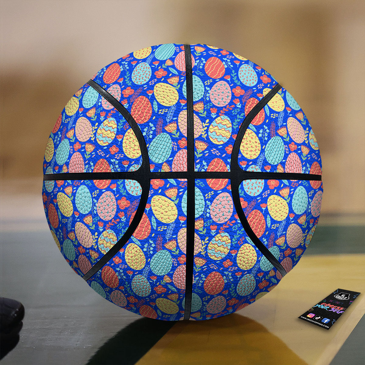 Easter Eggs Colorful Print Pattern Basketball-grizzshop