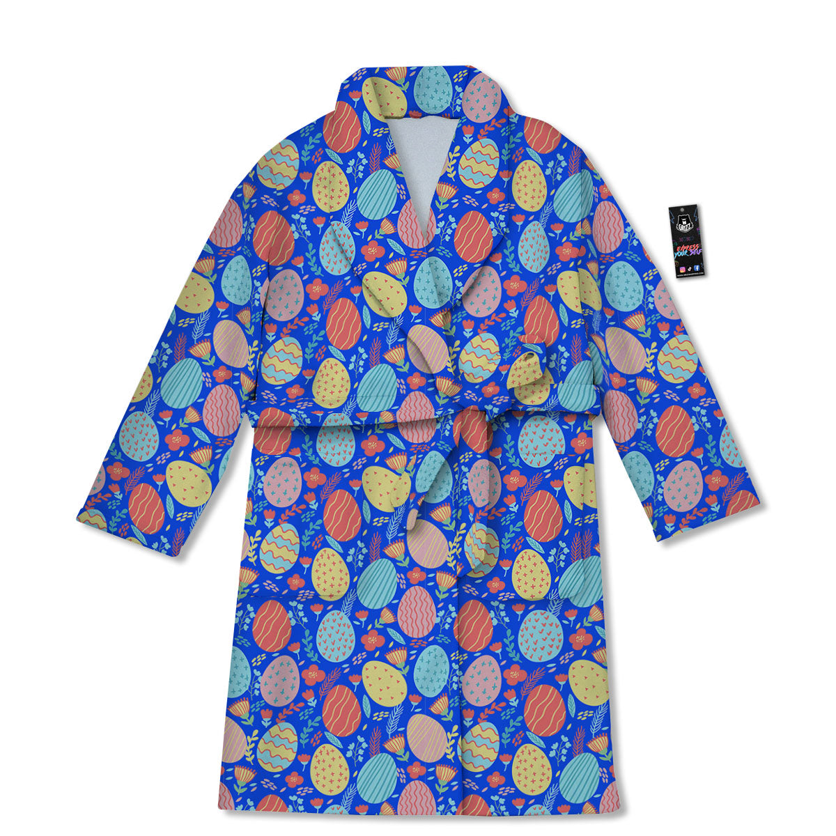 Easter Eggs Colorful Print Pattern Bathrobe-grizzshop