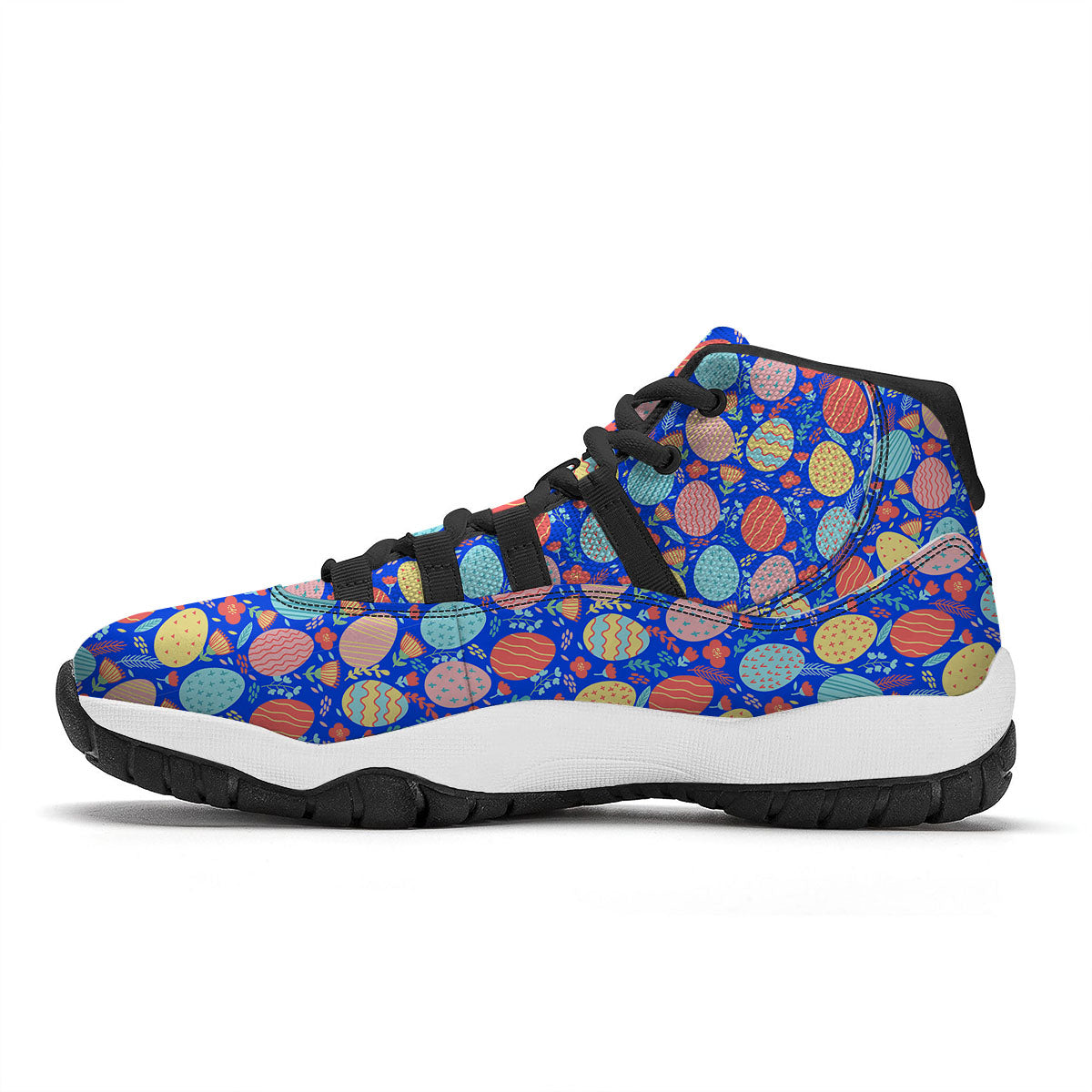 Easter Eggs Colorful Print Pattern Black Bball Shoes-grizzshop