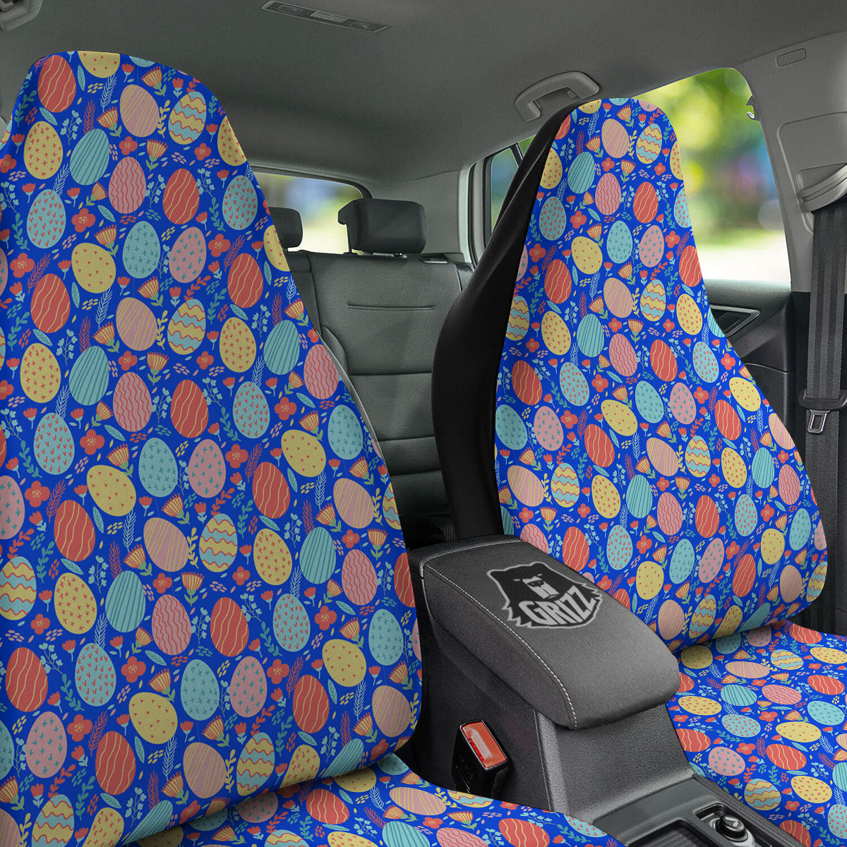 Easter Eggs Colorful Print Pattern Car Seat Covers-grizzshop