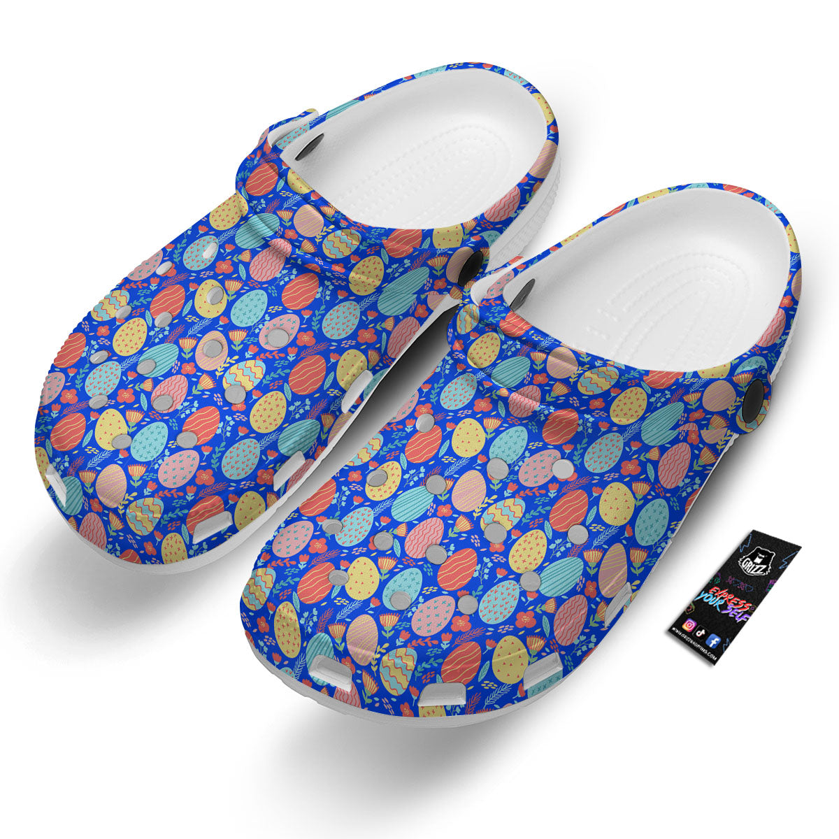 Easter Eggs Colorful Print Pattern Clog-grizzshop