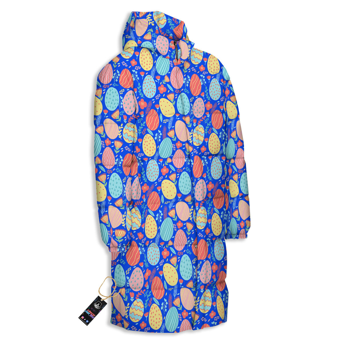 Easter Eggs Colorful Print Pattern Long Down Jacket-grizzshop