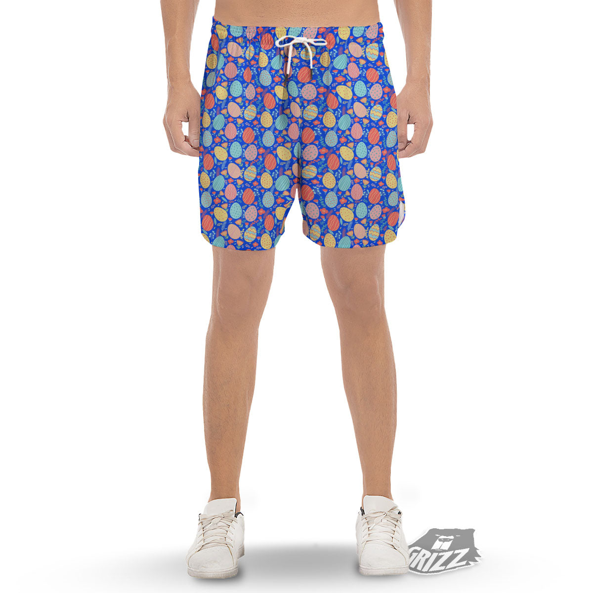 Easter Eggs Colorful Print Pattern Men's Gym Shorts-grizzshop