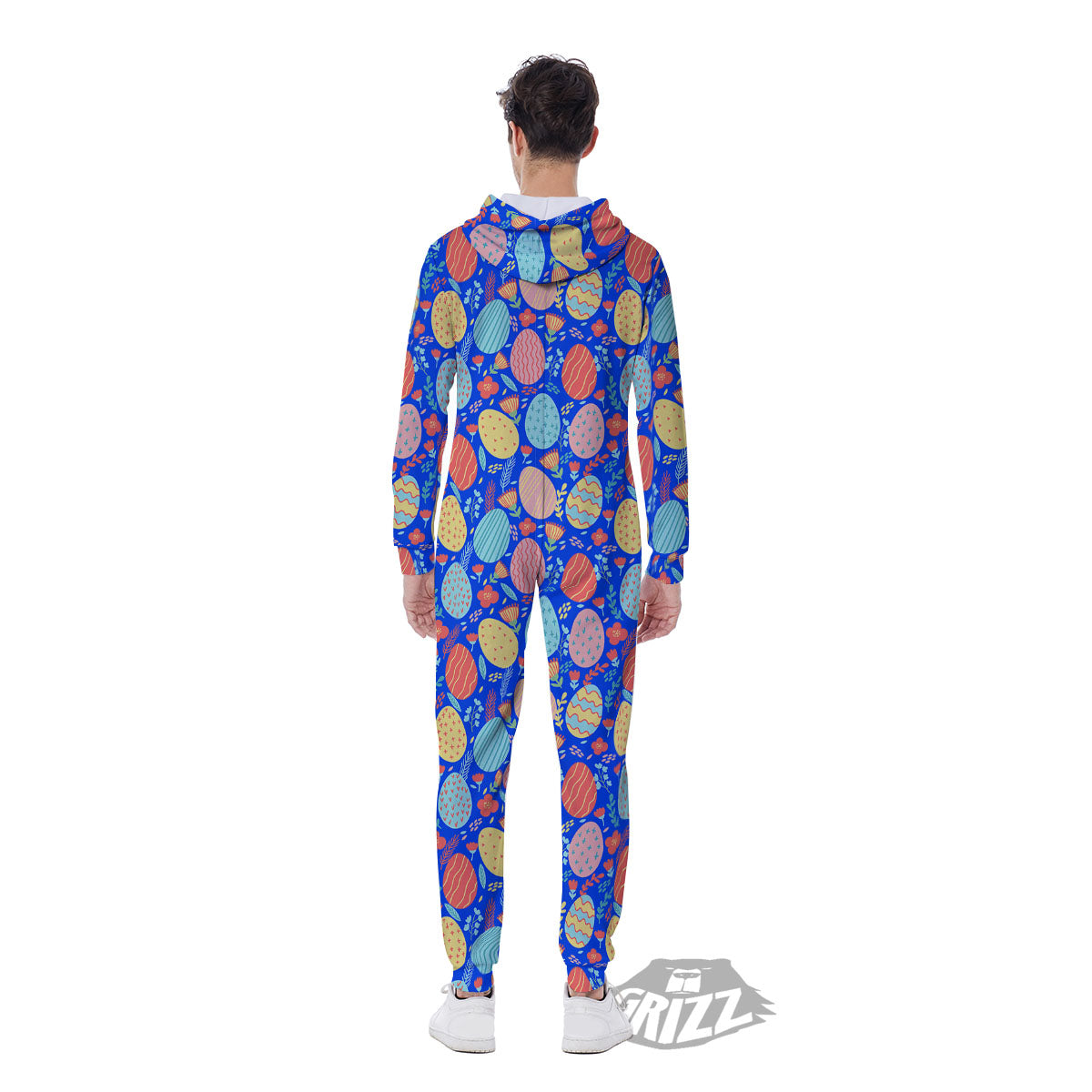 Easter Eggs Colorful Print Pattern Men's Jumpsuit-grizzshop