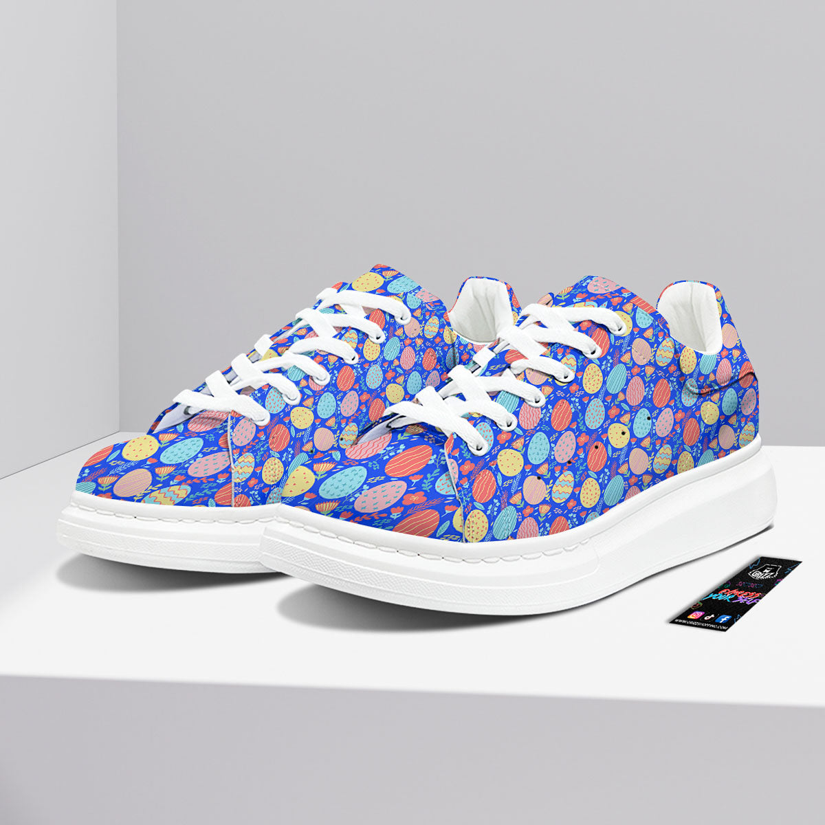 Easter Eggs Colorful Print Pattern Platform Shoes-grizzshop