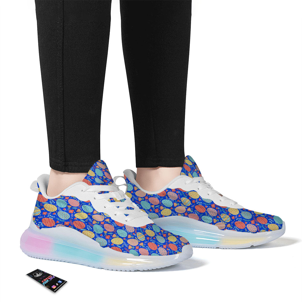 Easter Eggs Colorful Print Pattern Running Sneakers-grizzshop
