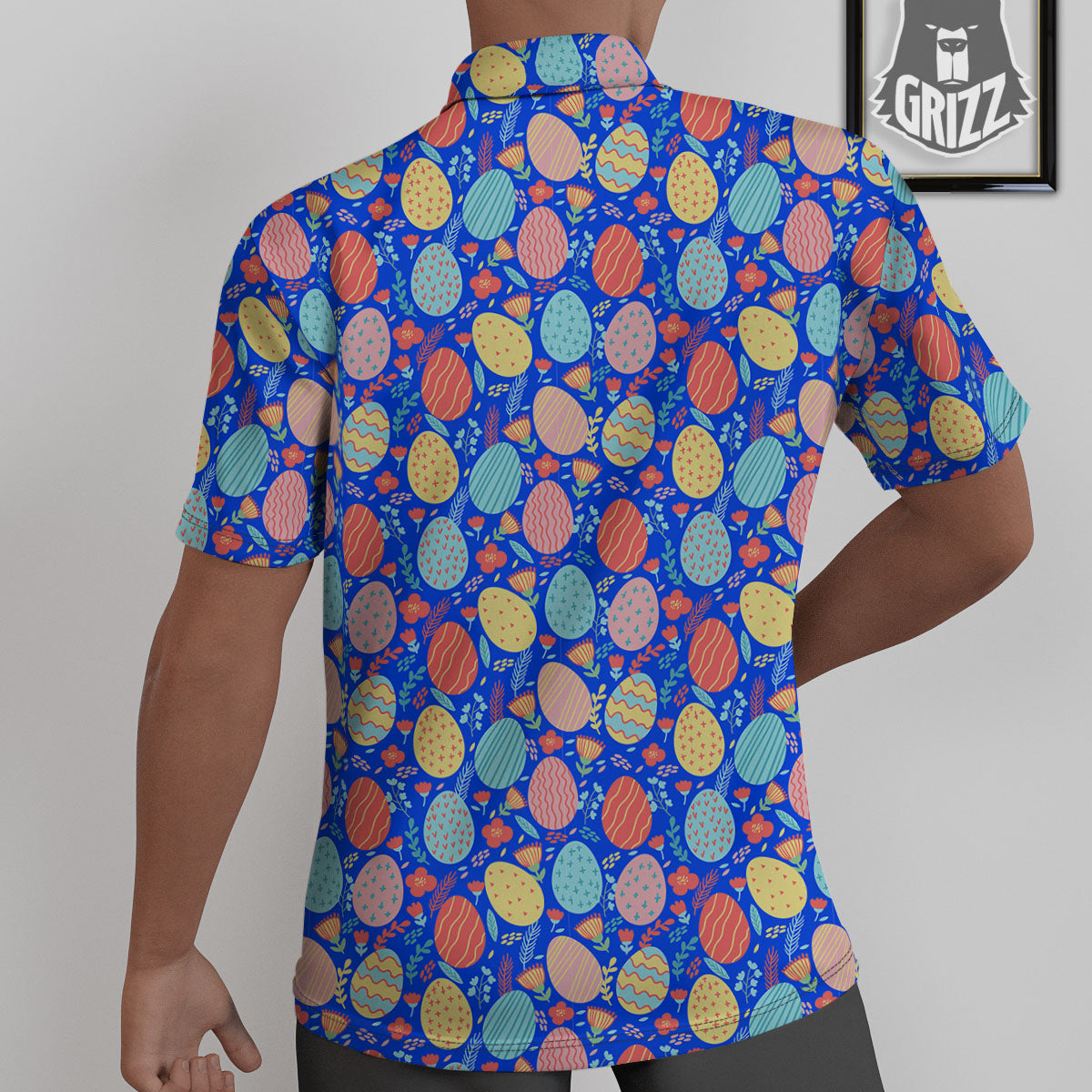 Easter Eggs Colorful Print Pattern Untucked Shirts-grizzshop