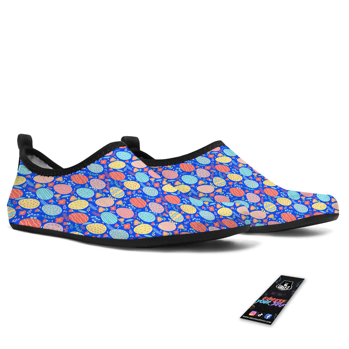 Easter Eggs Colorful Print Pattern Water Shoes-grizzshop