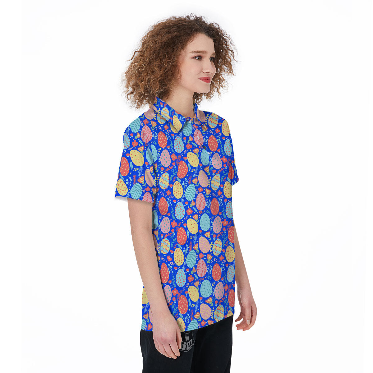 Easter Eggs Colorful Print Pattern Women's Golf Shirts-grizzshop