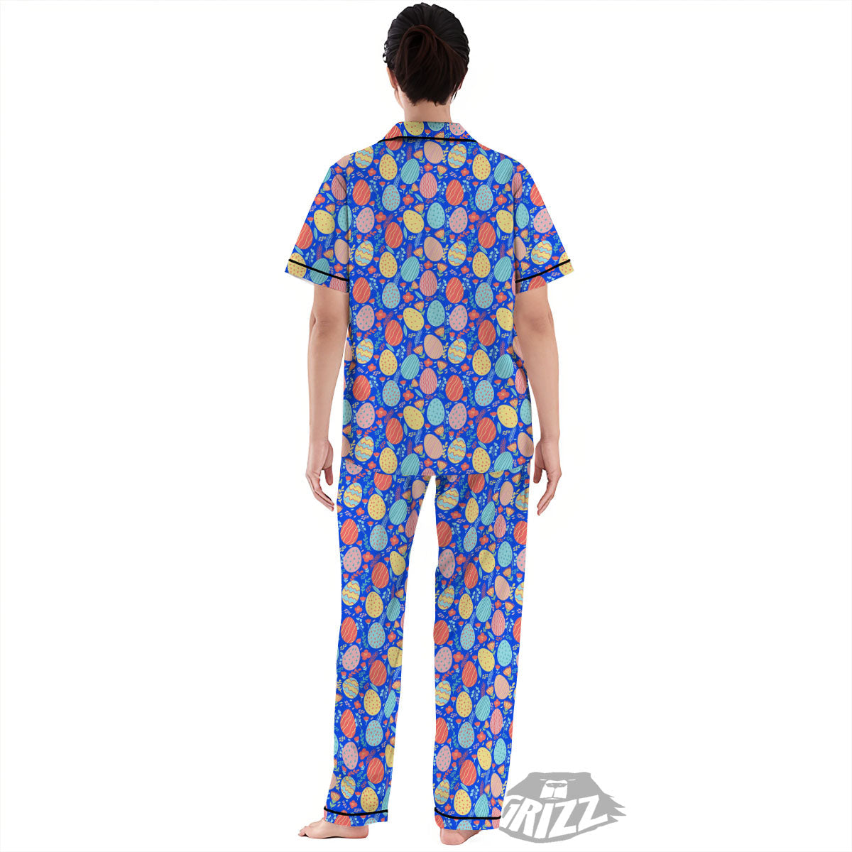 Easter Eggs Colorful Print Pattern Women's Pajamas Set-grizzshop