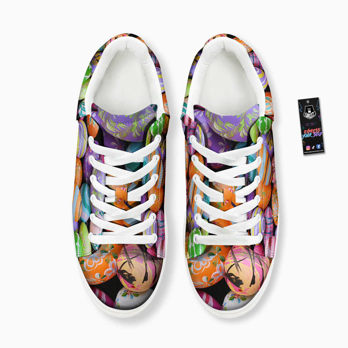 Easter Eggs Colorful Print Platform Shoes-grizzshop
