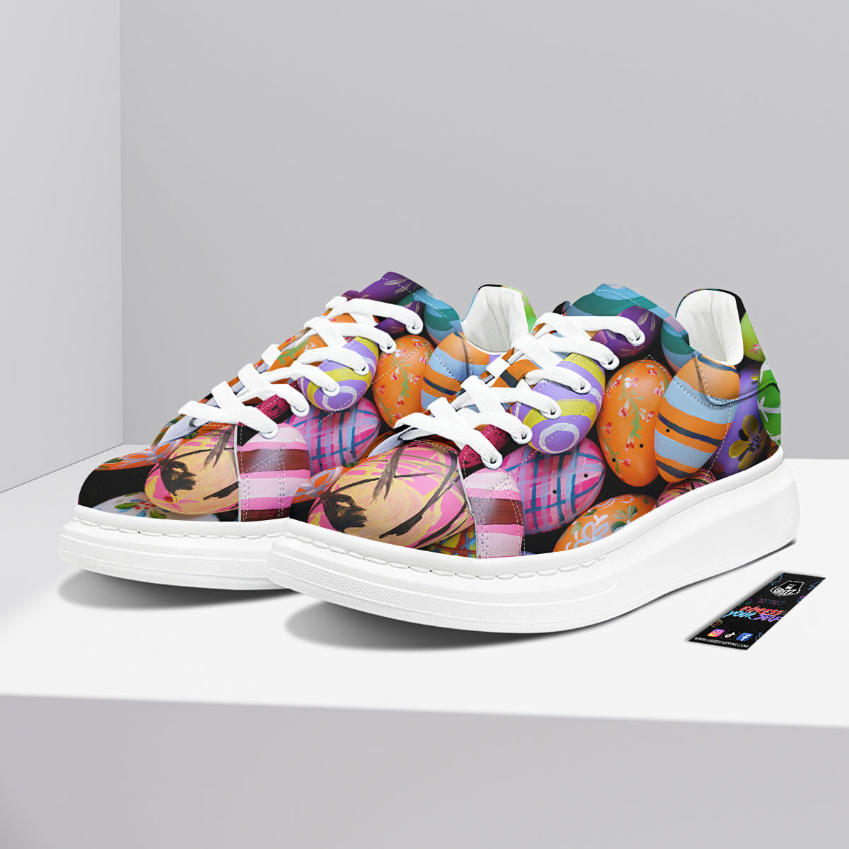 Easter Eggs Colorful Print Platform Shoes-grizzshop