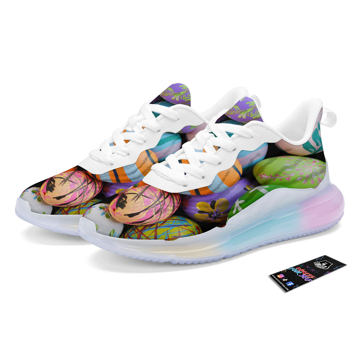 Easter Eggs Colorful Print Running Sneakers-grizzshop