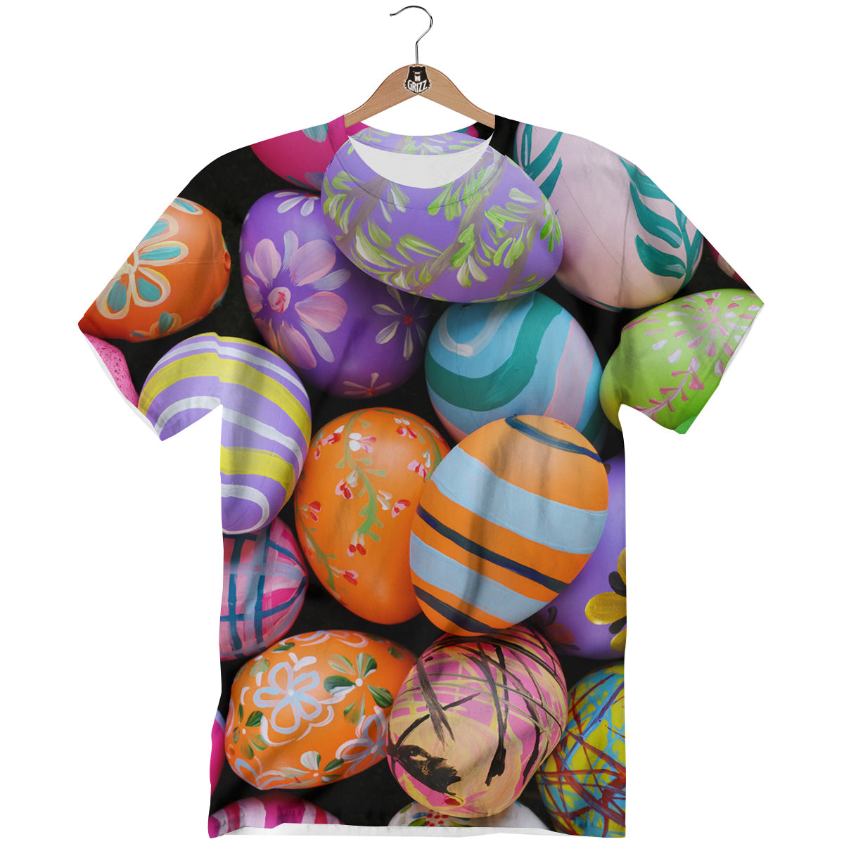 Easter Eggs Colorful Print T-Shirt-grizzshop