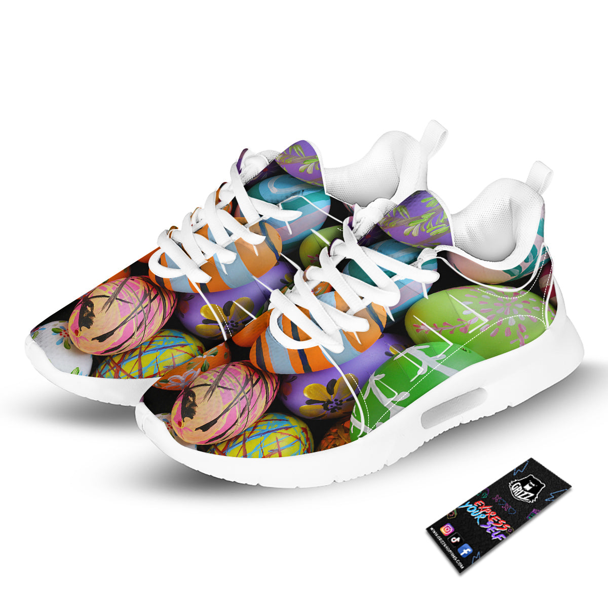 Easter Eggs Colorful Print Tennis Shoes-grizzshop