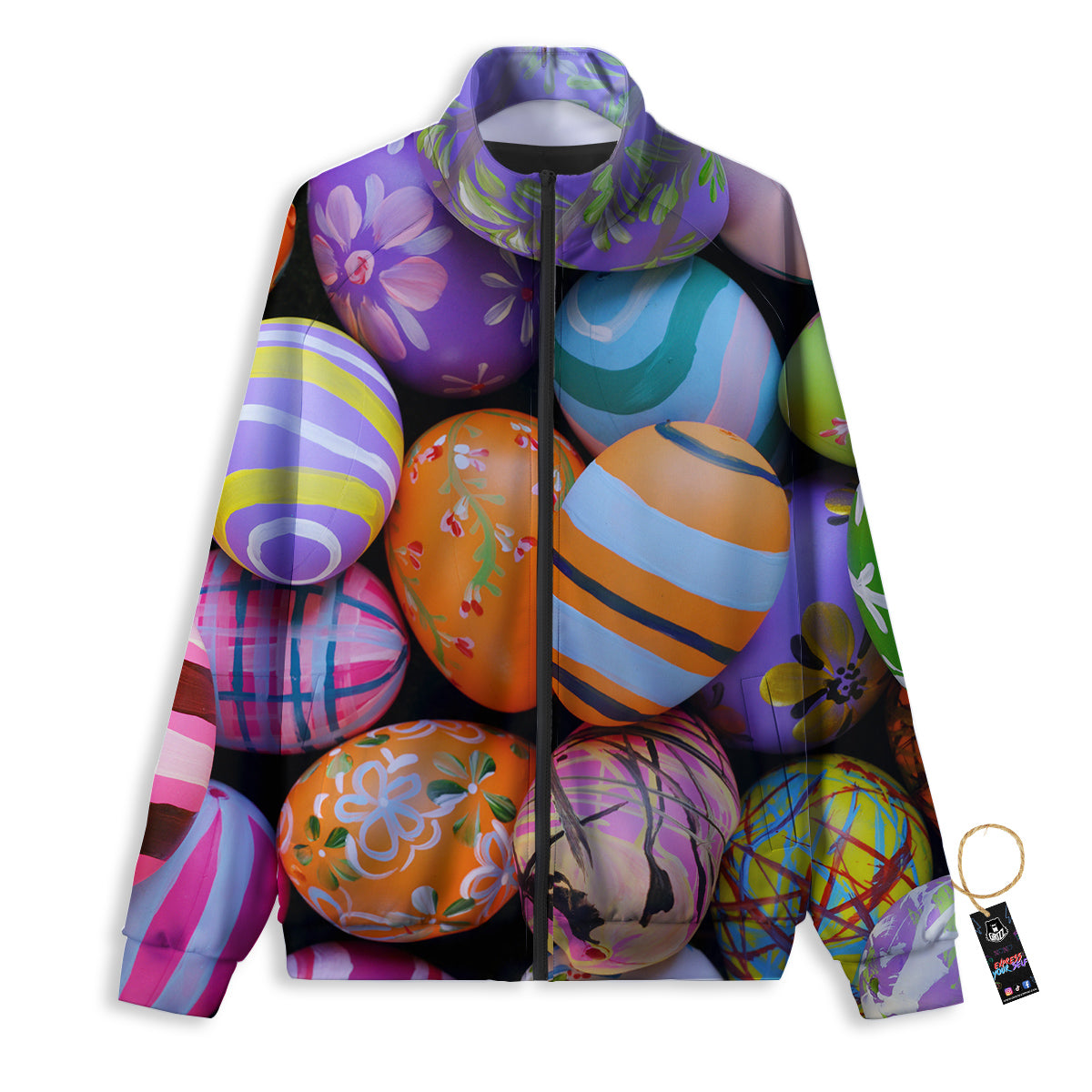 Easter Eggs Colorful Print Track Jacket-grizzshop