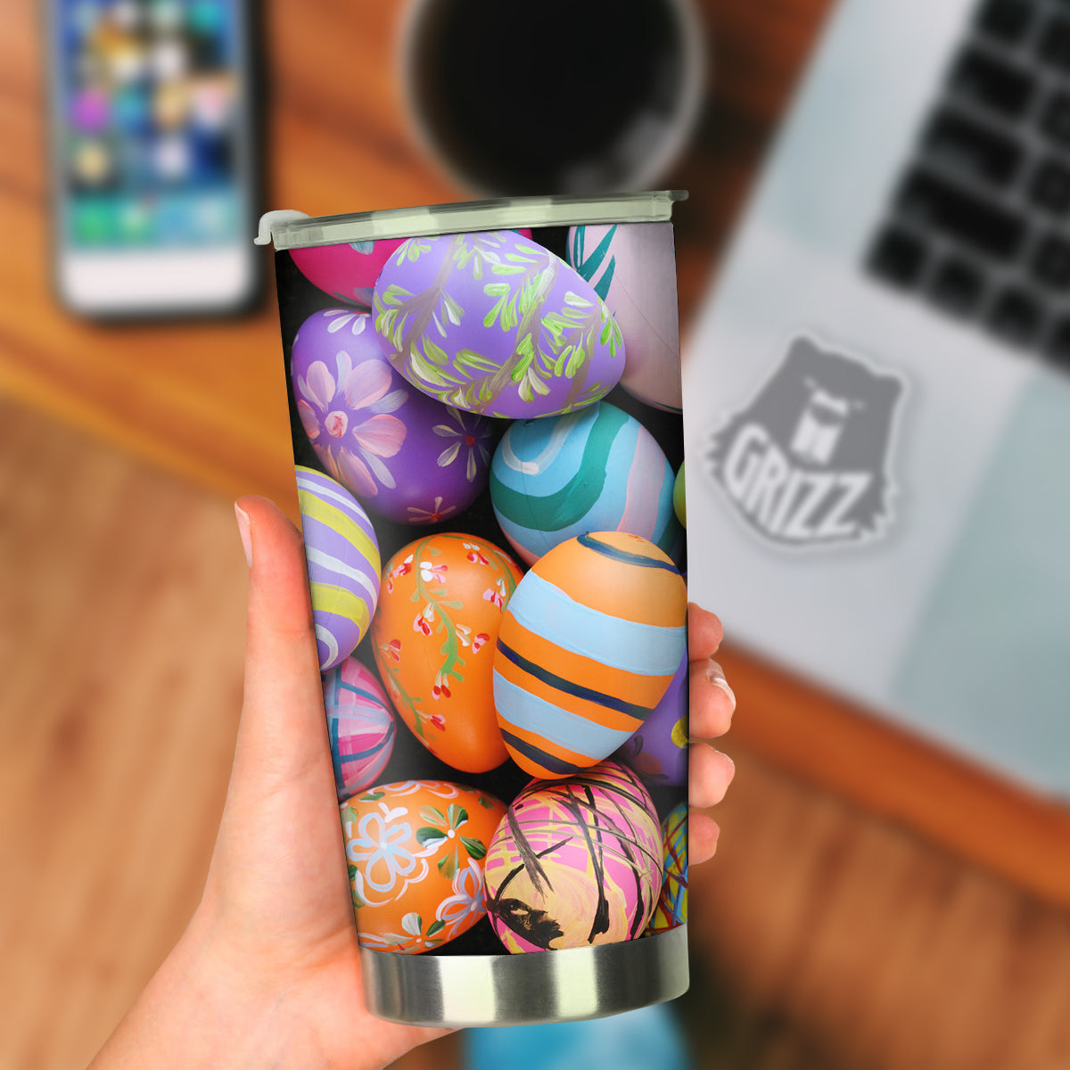 Easter Eggs Colorful Print Tumbler-grizzshop