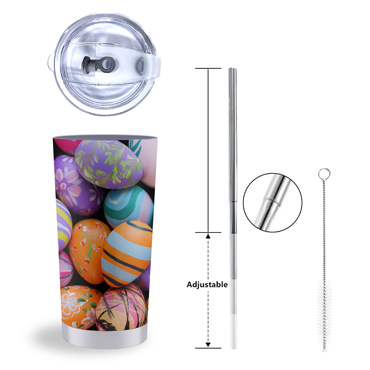 Easter Eggs Colorful Print Tumbler-grizzshop