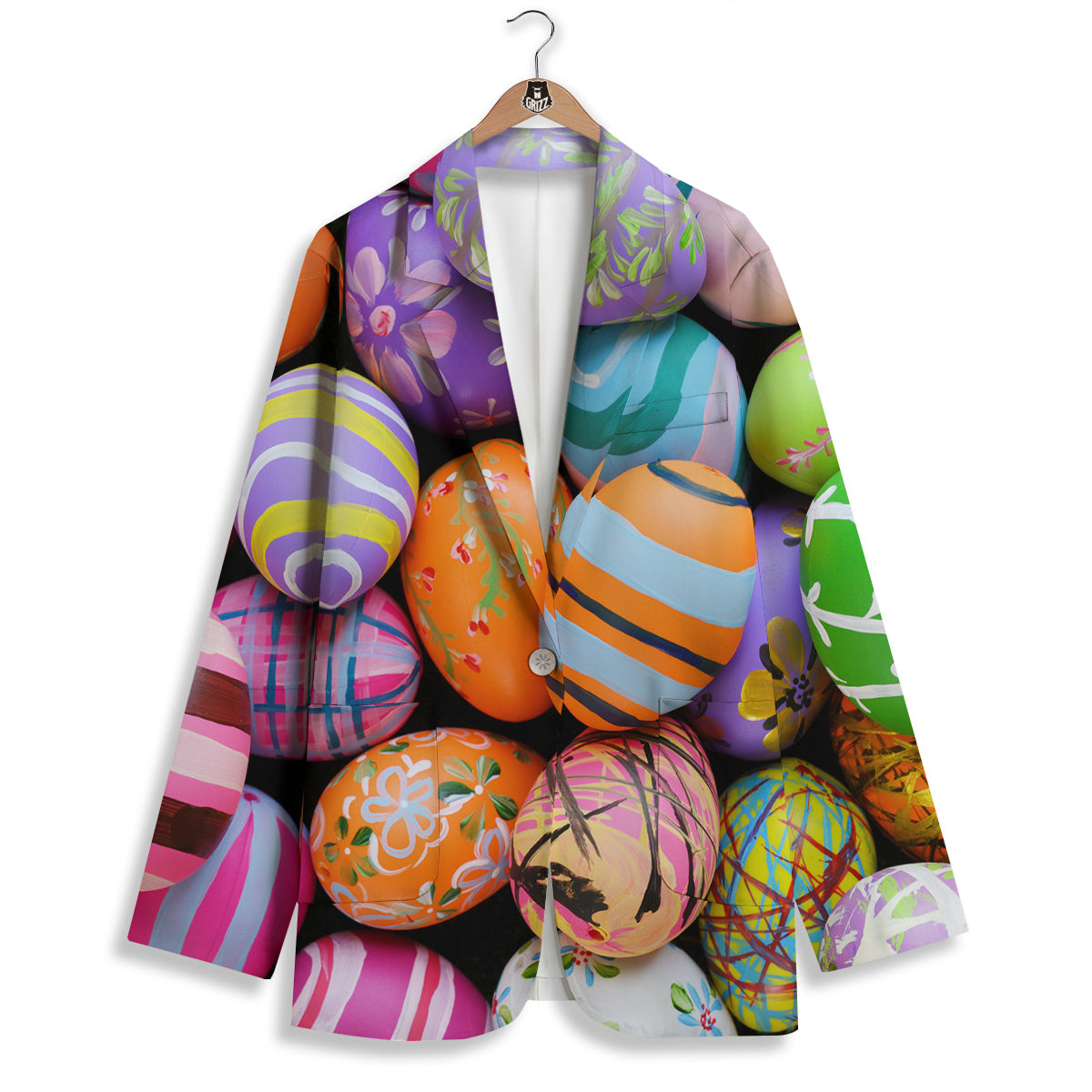 Easter Eggs Colorful Print Women's Blazer-grizzshop