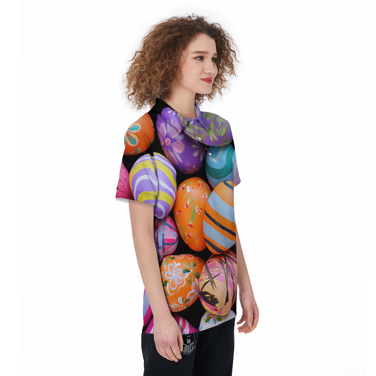 Easter Eggs Colorful Print Women's Golf Shirts-grizzshop