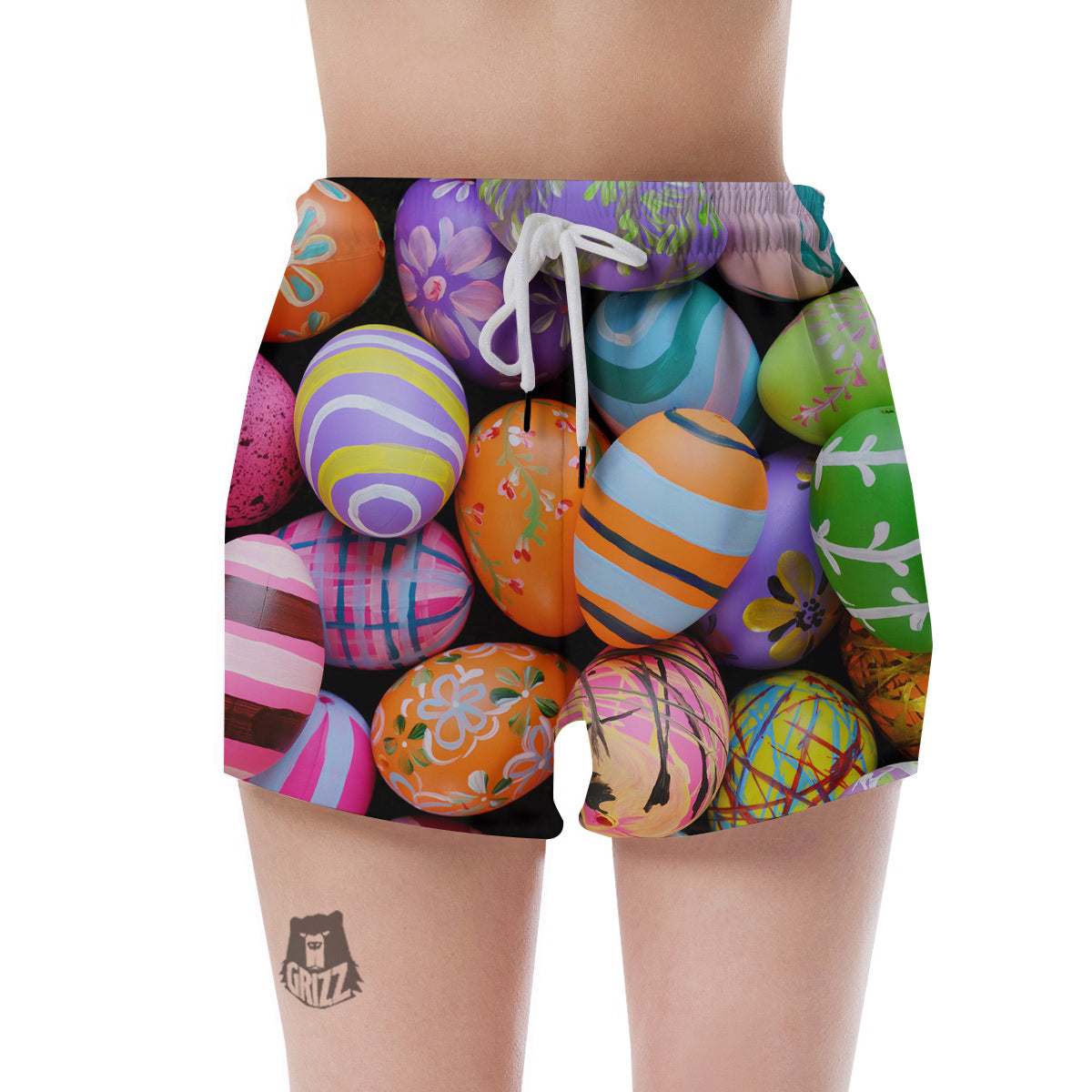 Easter Eggs Colorful Print Women's Shorts-grizzshop