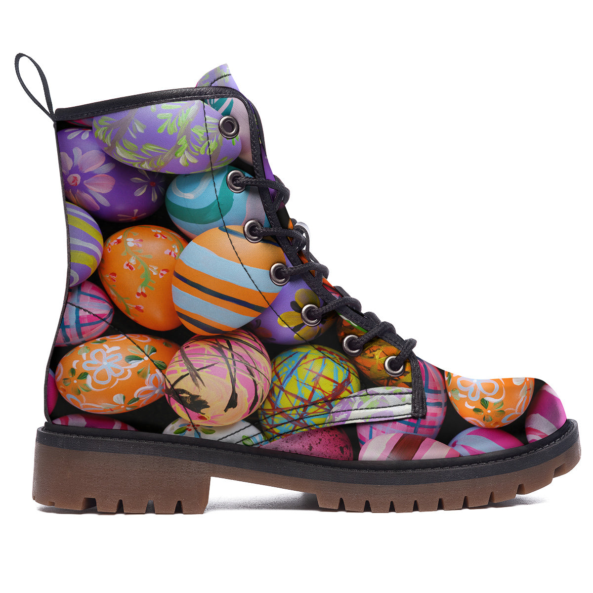 Easter Eggs Colorful Print Work Boots-grizzshop