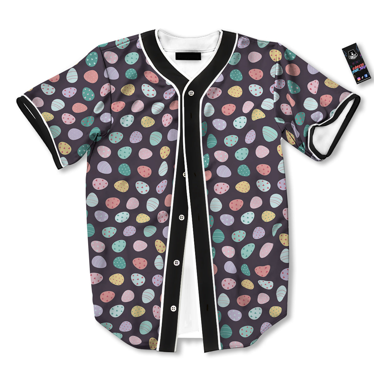 Easter Eggs Cute Print Pattern Baseball Jersey-grizzshop