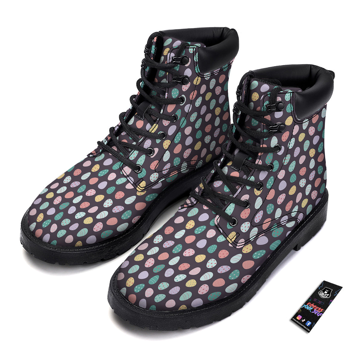 Easter Eggs Cute Print Pattern Boots-grizzshop