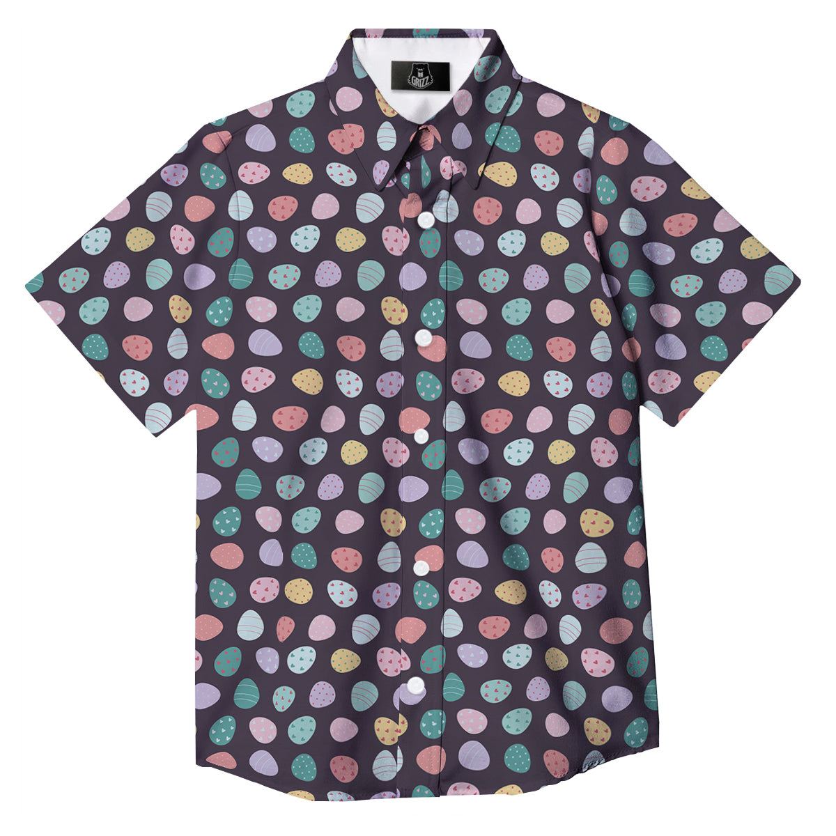 Easter Eggs Cute Print Pattern Button Up Shirt-grizzshop