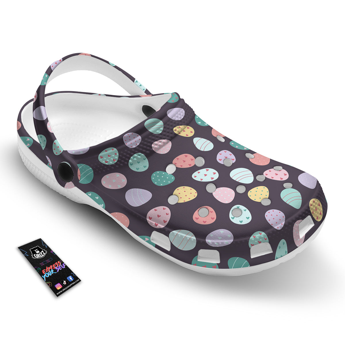 Easter Eggs Cute Print Pattern Clog-grizzshop