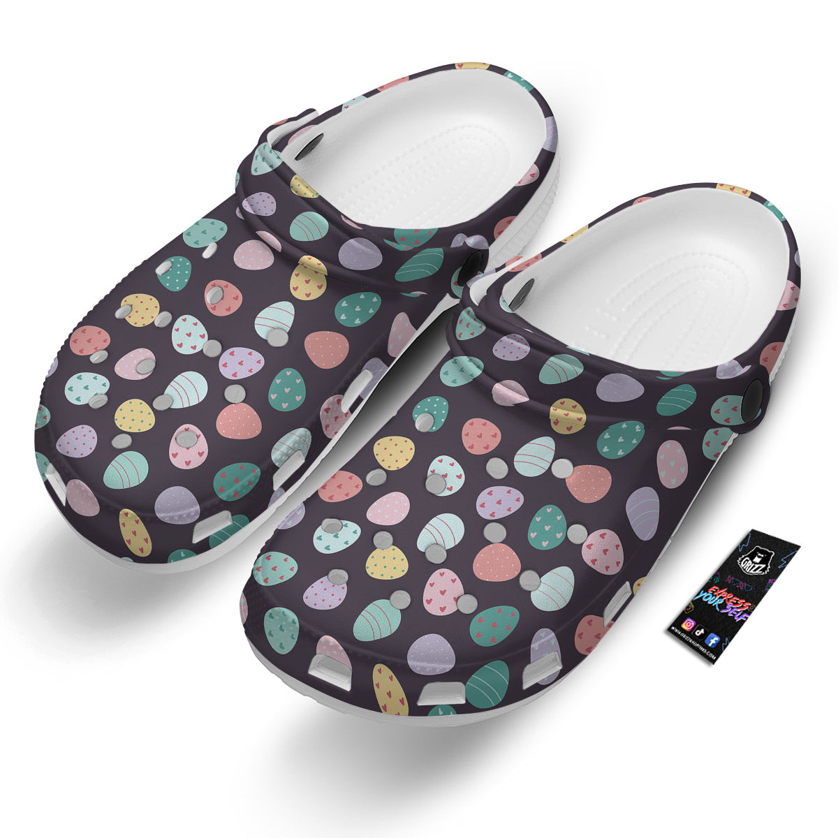 Easter Eggs Cute Print Pattern Clog-grizzshop