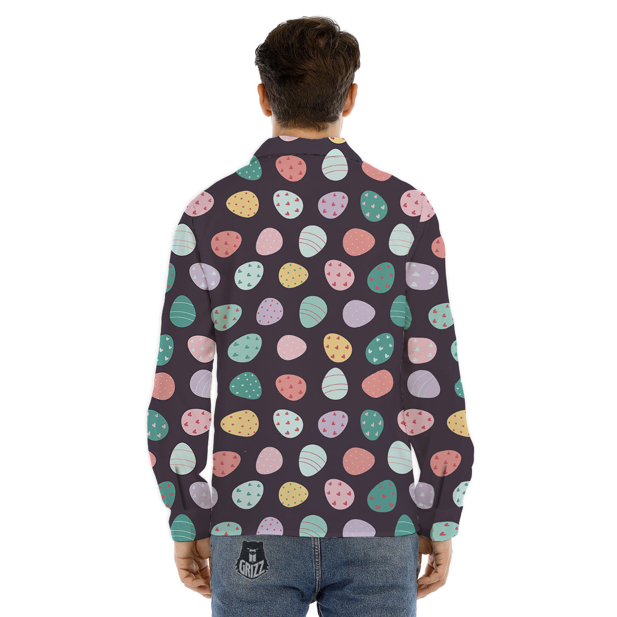 Easter Eggs Cute Print Pattern Men's Dress Shirts-grizzshop
