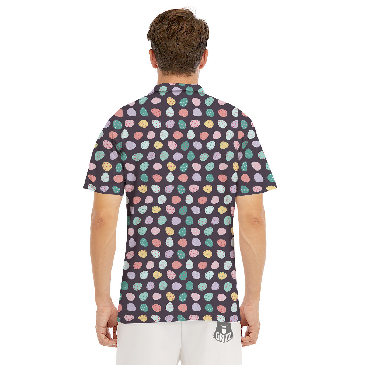 Easter Eggs Cute Print Pattern Men's Golf Shirts-grizzshop