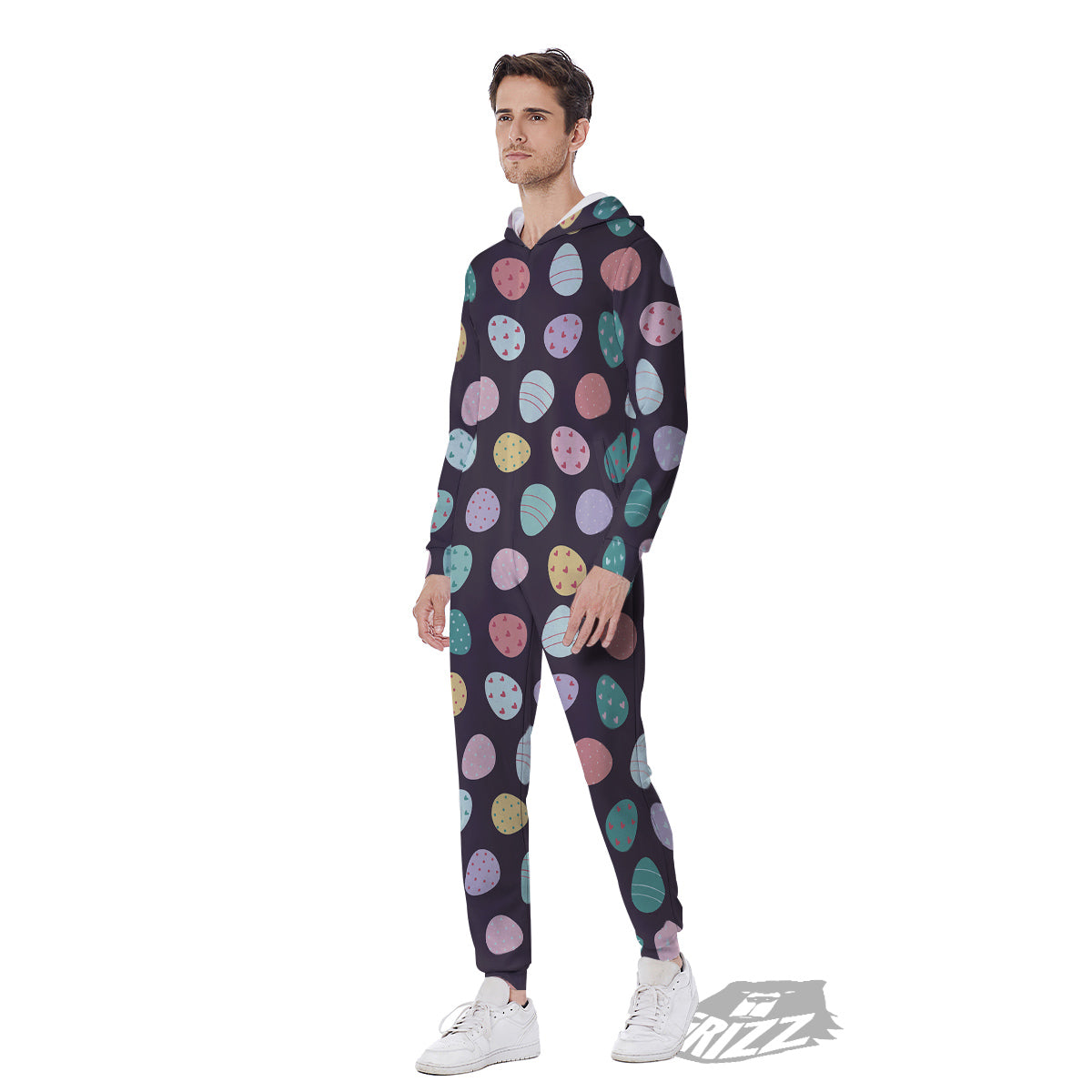 Easter Eggs Cute Print Pattern Men's Jumpsuit-grizzshop