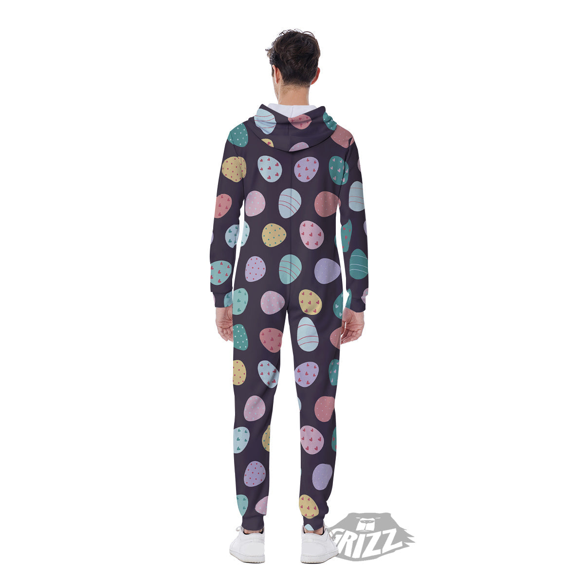 Easter Eggs Cute Print Pattern Men's Jumpsuit-grizzshop