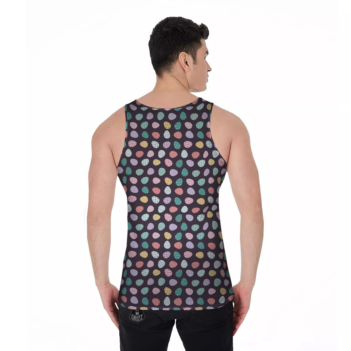 Easter Eggs Cute Print Pattern Men's Tank Top-grizzshop
